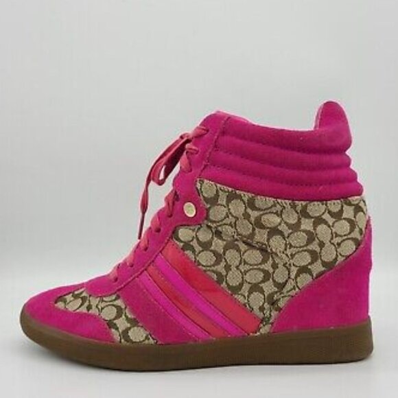Coach Y2K Signature Logo Alara Wedge Sneakers - Picture 1 of 14